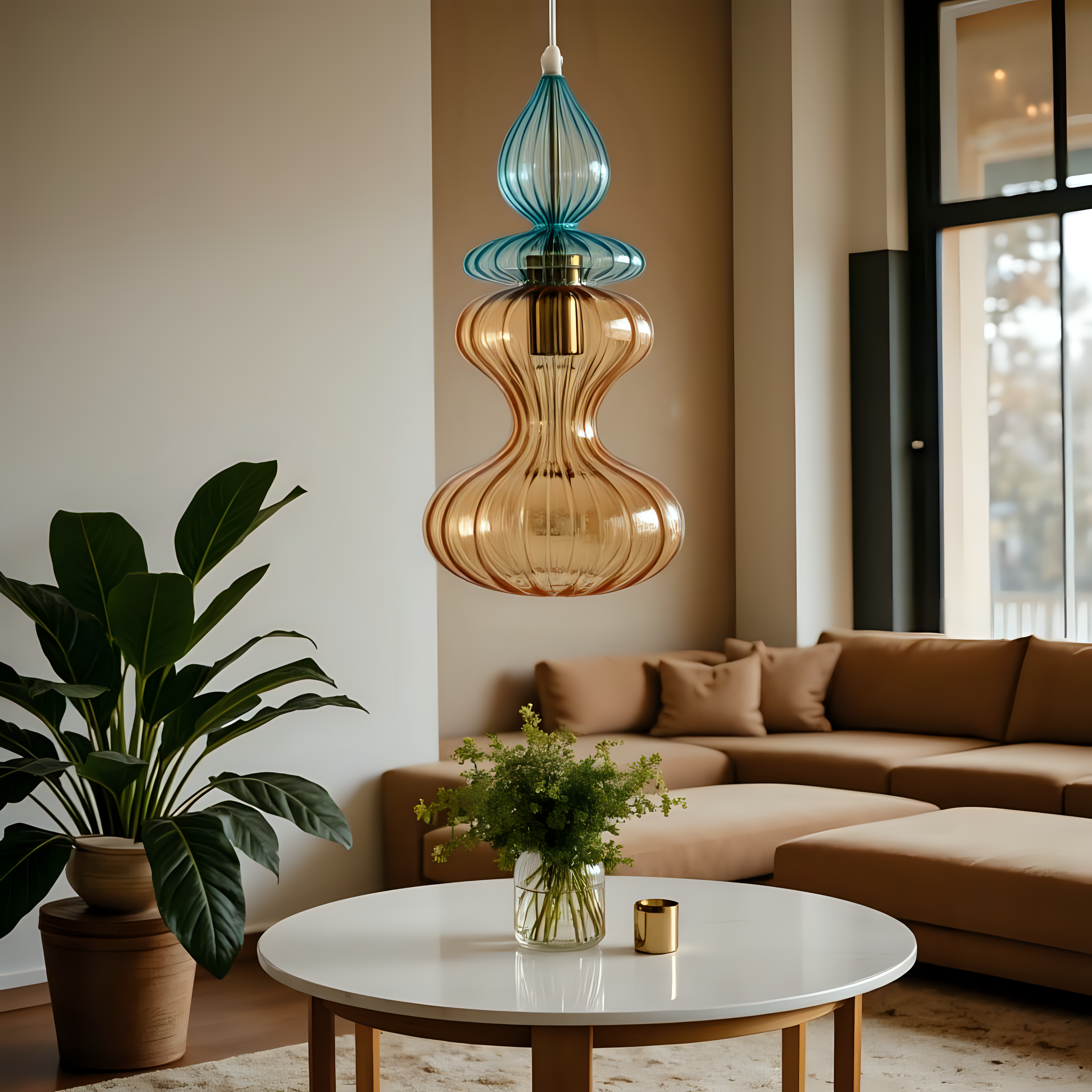 Hand Blown Glass Pendant Light